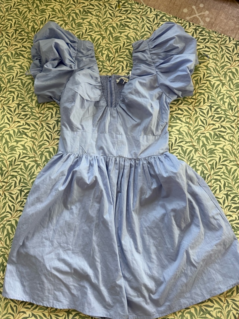 Abercrombie & Fitch Light Blue Puff-Sleeve Mini Dress